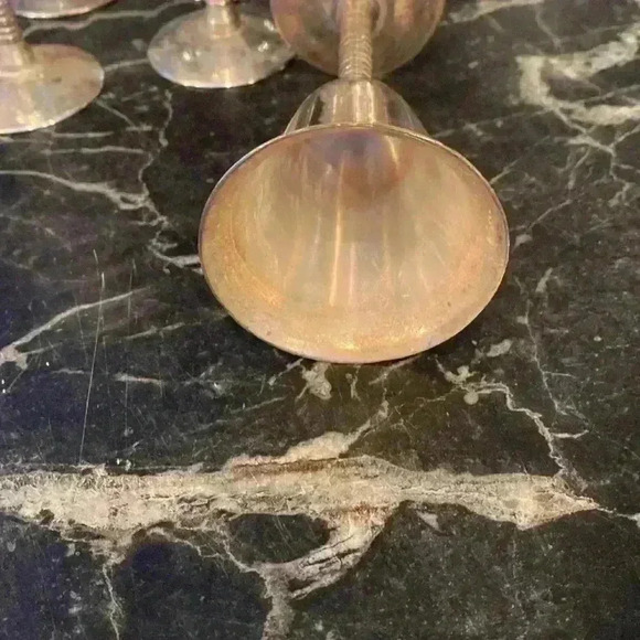 Vintage metal Goblet Chalice Wine Cup Modern Mid  Century Metal Glasses Stemware - Picture 6 of 16